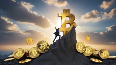 Gold Bitcoin crypto currency. digital coin crypto currency. The concept of crypto currency.