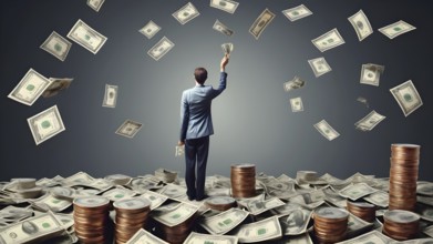 Concept of financial investment money saving money growth business success, AI generated