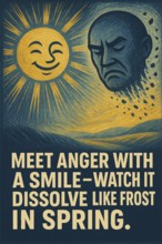 Metaphoric sufi poster showing kindness as the soul's most beautiful and gentle act of worship, AI