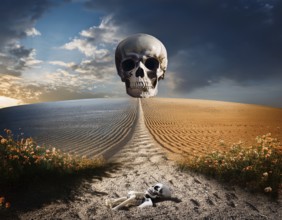 The metaphorical meaning of death and life. concept, AI generated