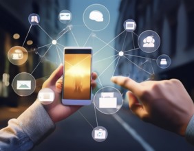 Social media and digital online concept, AI generated