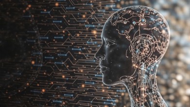 AI Learning and Artificial Intelligence Concept. Business, modern technology, AI generated image,