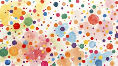 Round watercolor circular dot patterns dot doodle. AI generated image