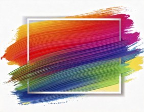 Brush strokes with border. Element for design flyer, AI generated