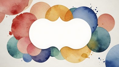 Watercolor template frame design for greeting card. Invitation card template suitable for wedding,