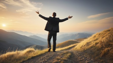 Success, achievement of goal in business and life. Achievement and Business Goal Success Concept.