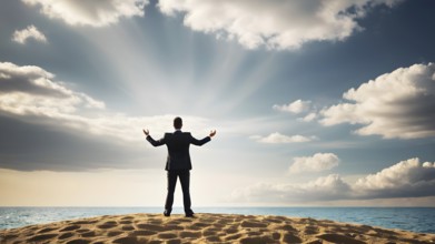 Success, achievement of goal in business and life. Achievement and Business Goal Success Concept.