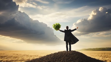 Success, achievement of goal in business and life. Achievement and Business Goal Success Concept.