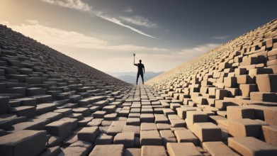 Success, achievement of goal in business and life. Achievement and Business Goal Success Concept.