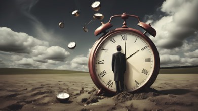 Man planning time business concept. Context to productivity, efficiency, and time management, AI