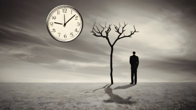 Man planning time business concept. Context to productivity, efficiency, and time management, AI