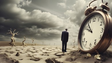 Man planning time business concept. Context to productivity, efficiency, and time management, AI