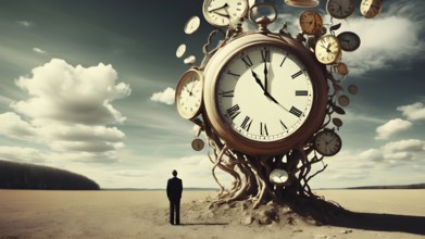 Man planning time business concept. Context to productivity, efficiency, and time management, AI