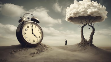 Man planning time business concept. Context to productivity, efficiency, and time management, AI