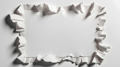 Torn paper form a frame with a copyspace. AI generated image, ai. note paper paper