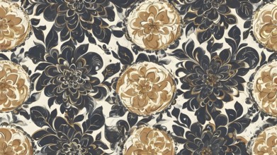 Artifical Intelligence generated seamless floral elements. Abstract Modern Brochure floral Design