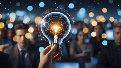 Light bulb idea concept with innovation and inspiration. Light bulbs concept of new ideas with