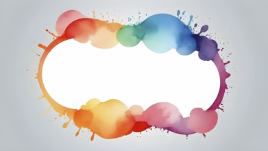 Watercolor template frame design for greeting card. Invitation card template suitable for wedding,