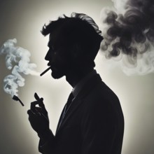 Smoking, concept of no smoking and World No Tobacco Day with lung and cigarette. Smoking Addiction.