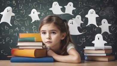 Phobia of educational and school concept, AI generated image
