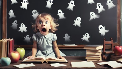 Phobia of educational and school concept, AI generated image