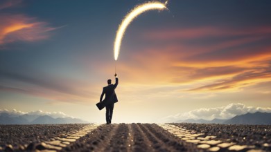 Success, achievement of goal in business and life. Achievement and Business Goal Success Concept.