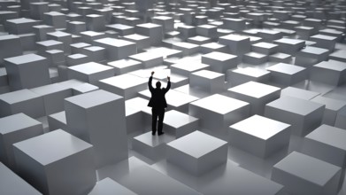 Success, achievement of goal in business and life. Achievement and Business Goal Success Concept.