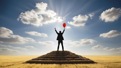 Success, achievement of goal in business and life. Achievement and Business Goal Success Concept.