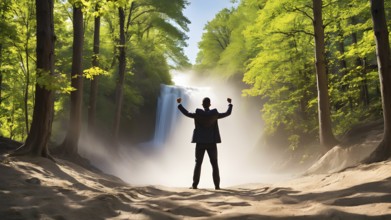 Success, achievement of goal in business and life. Achievement and Business Goal Success Concept.