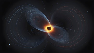 Science element concept Quantum Mechanics, formula, curvature of spacetime in a gravitational