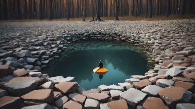 The corporality existent life journey Concept. AI generated image