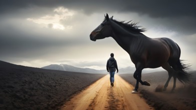 The corporality existent life journey Concept. AI generated image