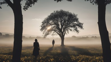 The corporality existent life journey Concept. AI generated image