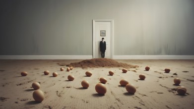 The corporality existent life journey Concept. AI generated image