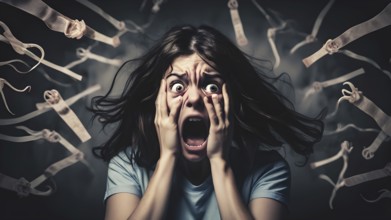 Panic disorder, Psychology, solitude, fear or mental health problems concept. Depressed Person