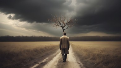 The corporality existent life journey Concept. AI generated image