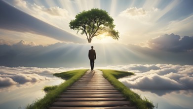 The corporality existent life journey Concept. AI generated image