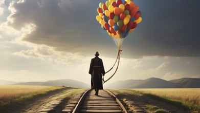 The corporality existent life journey Concept. AI generated image