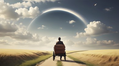 The corporality existent life journey Concept. AI generated image