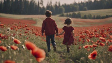 Floral field and Life Concept. Sign of Mental Health, Wellbeing and Healthy Lifestyles. The concept