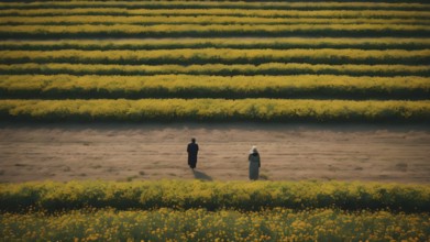 Floral field and Life Concept. Sign of Mental Health, Wellbeing and Healthy Lifestyles. The concept
