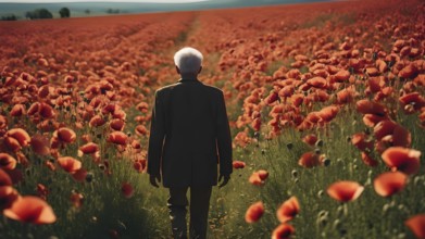 Floral field and Life Concept. Sign of Mental Health, Wellbeing and Healthy Lifestyles. The concept