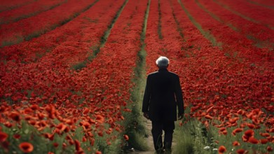Floral field and Life Concept. Sign of Mental Health, Wellbeing and Healthy Lifestyles. The concept