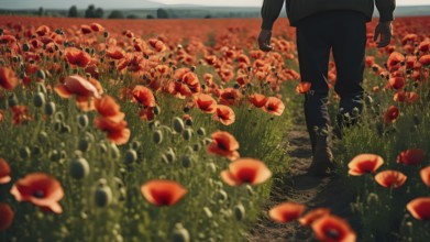 Floral field and Life Concept. Sign of Mental Health, Wellbeing and Healthy Lifestyles. The concept