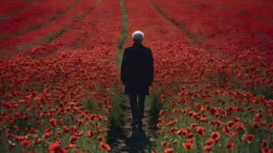 Floral field and Life Concept. Sign of Mental Health, Wellbeing and Healthy Lifestyles. The concept