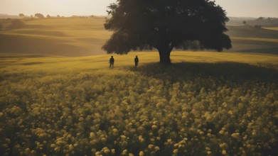 Floral field and Life Concept. Sign of Mental Health, Wellbeing and Healthy Lifestyles. The concept