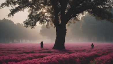 Floral field and Life Concept. Sign of Mental Health, Wellbeing and Healthy Lifestyles. The concept