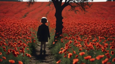 Floral field and Life Concept. Sign of Mental Health, Wellbeing and Healthy Lifestyles. The concept