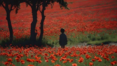 Floral field and Life Concept. Sign of Mental Health, Wellbeing and Healthy Lifestyles. The concept