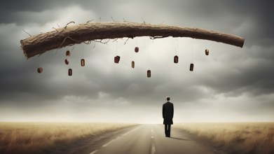 The corporality existent life journey Concept. AI generated image